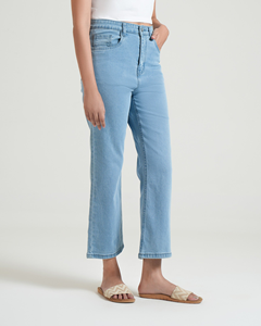 Pantalones vaqueros ajustados de mezclilla lavados para mujer Estilo holgado suelto con ropa de lona elástica al por mayor para la temporada de invierno - Product Image 2