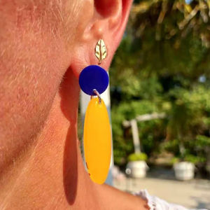 Pendientes de Resina Bordados a Mano, Joyería de Moda de Acero Inoxidable para Mujeres y Niñas, Estilo Clásico para Bodas, Alta Calidad - Product Image 1