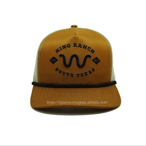 <b>Vintage</b> Casual Daily Style for Adult, Adjustable Embroidery Logo Breathable Mesh <b>Trucker</b> Hat with Black Rope, Made by Injae Vina - Product Image 1