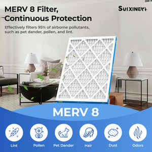 Filtre à air SUIXINEYI MERV 8 16x20x1, économie d'énergie pour la climatisation domestique, fournaise, HVAC, forme rectangulaire - Product Image 2