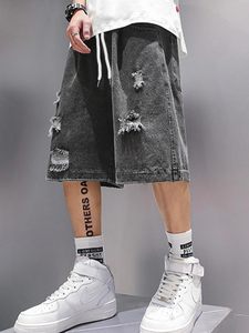 กางเกงขาสั้นผ้ายีนส์แบบม้วนสำหรับผู้ชายผ้าซักเบาและยืดแบบลำลองเหมาะสำหรับสวมใส่ประจำวันและลำลอง - Product Image 2