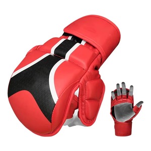 Guantes de MMA de Cuero Rojo Premium, Guantes Profesionales de Artes Marciales, Guantes de Boxeo Duraderos para Entrenamiento de Combate - Product Image 5