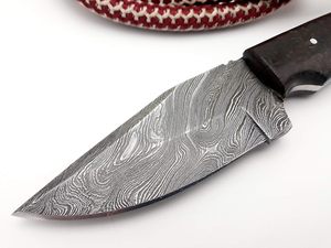 Handmade Damascus Skinner Hunting & Camping <b>Knife</b> with Full Tang Leather Sheath Rose Wood <b>Handle</b> OEM Supported 3-Year Warranty - Product Image 2