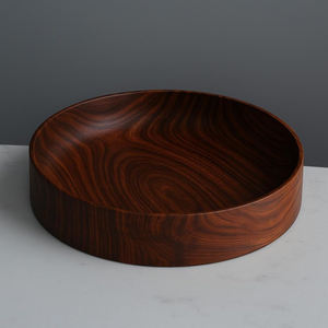 Décoration de table en bois de manguier fini à l'antique bol à fruits rond de taille personnalisée bol à salade bol décoratif de table en bois fait à la main - Product Image 2