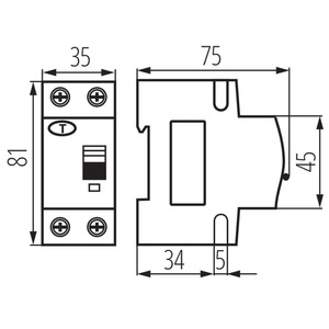 Disjoncteur différentiel idéal KRO6-2 RCBO 20A 30mA 6kA 2P pour la protection électrique domestique - Product Image 2