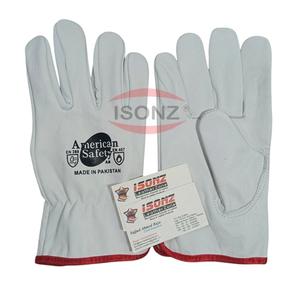 Gants de travail en cuir de vache grain de qualité supérieure pour conducteur Gants de protection des mains en cuir de sécurité industrielle Gants de conduite robustes - Product Image 6