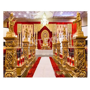 Wedding Aisleway Golden <b>Pillars</b> Traditional Wedding Walkway Golden <b>Pillars</b> Latest Wedding FRP Walkway <b>Pillar</b> - Product Image 3