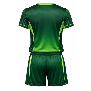 Uniforme de Voleibol Profesional Verde Lima Oscuro en Contraste, Sublimado, de Secado Rápido, con Cuello en V, Conjunto de Camiseta de Voleibol para Entrenamiento en Equipo - Product Image 3
