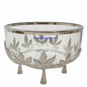 Tazón de tuerca de diseño de hoja de metal antiguo de forma redonda de metal de aluminio que sirve fruta y bocadillos tazón decorativo - Product Image 5