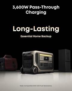 Estación de Energía Portátil SOLIX F3000 con 2 Paneles Solares de 400, 3072 Wh, Recarga de 6000 W, Generadores Solares, para Cortes de Energía, Camping, Autocaravanas - Product Image 3