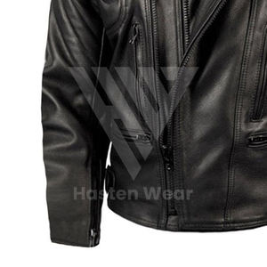 Veste de moto en cuir véritable à prix avantageux pour hommes, service OEM de qualité supérieure, veste de moto en vente en ligne - Product Image 2