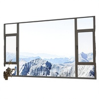 Ventanas de Aluminio Negro de Alto Impacto con Vidrio Templado Aislante, Verticales, Insonorizadas, Minimalistas, con Persianas y Pantalla Magnética