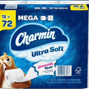 CharminUltra Soft 2 plis méga rouleau de papier toilette, 4 "x 4", blanc, 224 feuilles par rouleau, paquet de 18 rouleaux - Product Image 5