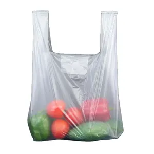 T-shirt singlet bag PE vest carrier groccery and shopping plastic packaging Viet Nam supplier with bottom price and high quality