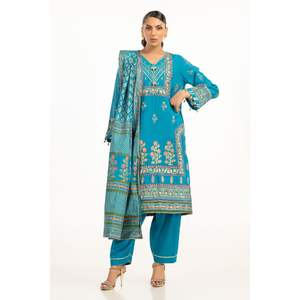 Costume formel 3 pièces pour femme, couleur turquoise, avec boutons décorés à la main - Product Image 3