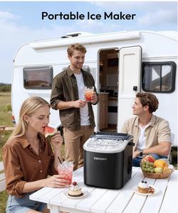 เครื่องทำน้ำแข็งแบบตั้งโต๊ะพกพา ยอดขายดีที่สุด พร้อมส่ง ปรับแต่งได้ ผลิตน้ำแข็งได้ใน 6 นาที 9 ก้อน พร้อมระบบทำความสะอาดตัวเองและอุปกรณ์เสริมอื่นๆ - Product Image 4