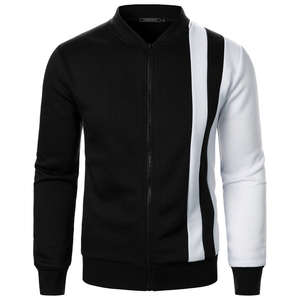 Veste zippée pour homme, de qualité supérieure, à blocs de couleur, coupe ajustée, vêtements de sport décontractés, bomber léger pour le marché de gros - Product Image 4