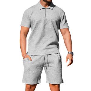 ยุโรปและอเมริกาขายส่งลําลองผู้ชายฤดูร้อนโปโลแขนสั้นกางเกงขาสั้นโลโก้ที่กําหนดเองชุดสองชิ้นชุดสตรีสไตล์สําหรับผู้ชาย - Product Image 2