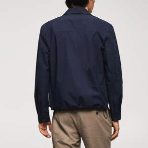 Chaqueta de Mezclilla de Lona 100% Algodón para Hombre con Logotipo Personalizado de Alta Calidad, Cuello Alto, Color Sólido Informal, Resistente al Viento e Impermeable para Invierno - Product Image 5