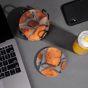 Dessous de verre EpoxyTable en bois à l'aspect royal Hôtel Restaurant Table Dessous de verre perlé décoratif et article d'utilisation doué - Product Image 6