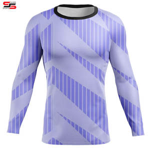 Alta calidad Unisex compresión MMA Rash Guard transpirable manga larga camisa protección personalizable para hombres - Product Image 5
