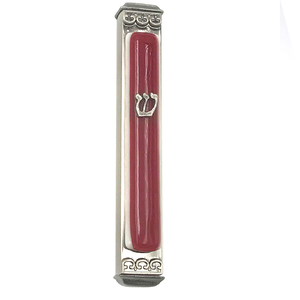 Rouleau de porte religieuse en aluminium fait à la main Mezuzah Indian-Made Judaica pour cadeaux de réchauffement de la maison prix de gros artisanat en métal - Product Image 1