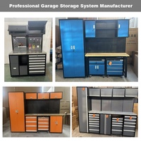 Sistema de Gabinetes de Almacenamiento para Garaje de Acero Reforzado con Banco de Trabajo, Panel Perforado, Cajones y Gabinete Alto, Fabricante OEM Personalizado