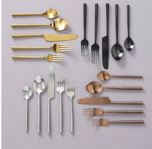 Antique Style Brass Cutlery <b>Set</b> of 4 With Casting Handle New Metal Flatware for Hotel New Metal Cutlery <b>Spoon</b> <b>and</b> <b>Fork</b> - Product Image 2