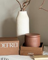 AIKUN Bougies en cire de soja très parfumées, dans des pots en céramique Maillard romantiques, aux senteurs florales de cannelle, et bougies en ciment pour mariages et événements religieux