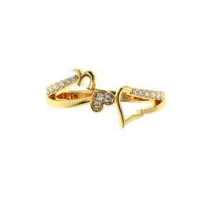 AJRETAIL 0.13ct Anillo de corazón de amor entrelazado de diamante natural HI Color Chapado en oro blanco amarillo para regalo - Product Image 3