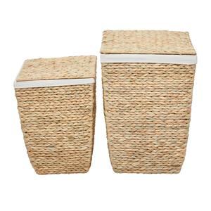 Ensemble de 2 paniers multi-usages en jacinthe d'eau, panier de rangement fait à la main, vente en gros, écologique, fabriqué au Vietnam - Product Image 4