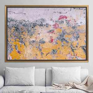 Vintage Plaster Canvas: Abstract Tempered Glass Wall Art Print,GOLD <b>FRAMED</b> CANVAS - Product Image 1