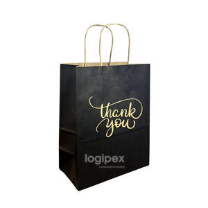 Impresión personalizada bolsas de papel Kraft reciclables Compras/regalos de ropa/bolsas de papel para llevar comida mango personalizado 100 - Product Image 2