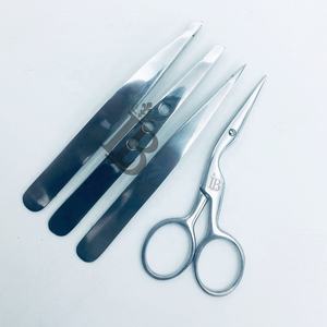 Pince à épiler de luxe pour sourcils en acier inoxydable, ciseaux à ongles à ressort, logo personnalisé gratuit, pince à épiler droite, emballage personnalisé, vison - Product Image 2