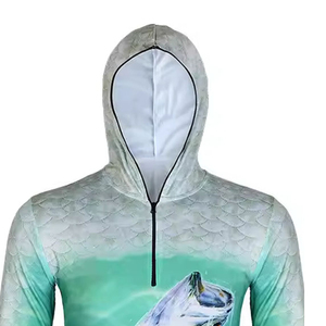 Sublimación de los hombres Sudadera CON CAPUCHA DE PESCA Protección solar hombres Sudadera con capucha al aire libre Proveedor al por mayor Hombres Sudadera con capucha de pesca con logotipo personalizado - Product Image 3