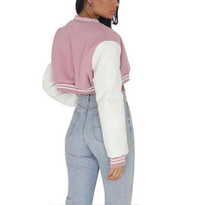 Bomber universitaire court d'hiver pour femmes du fabricant OEM Veste Streetwear en chenille brodée Logo personnalisé Design respirant - Product Image 2