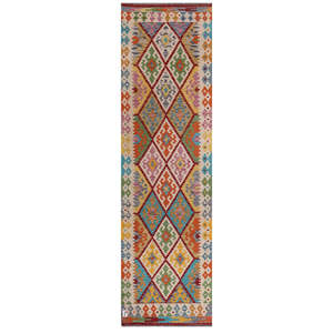 Tapis de couloir Maimana Afghanistan Kilim 304 x 87 cm - Product Image 1