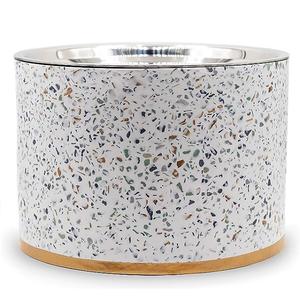 Tazón de Metal directo de fábrica al por mayor para mascotas con textura en blanco y negro, alimentador de agua para gatos, logotipo personalizado, plato de comida para perros aceptado - Product Image 3