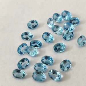 Topacio azul suizo natural corte ovalado 6x8mm facetado-Topacio azul suizo suelto corte ovalado - Product Image 5