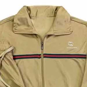 ชุดวิ่งออกกำลังกายแขนยาวลายทางสำหรับผู้ชายชุดวิ่งออกกำลังกายแบบลำลองมีซิปคอตั้ง2ชิ้นออกแบบได้ตามต้องการ - Product Image 2