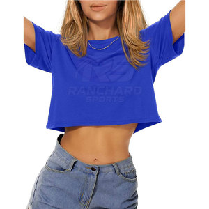 T-shirt de sport pour femme, haut court d'été tendance, t-shirt ample, haut court décontracté élégant pour le bureau - Product Image 5