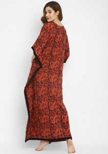 Caftán estampado de algodón de talla grande para mujer, caftán informal largo hasta el suelo a la moda - Product Image 5