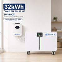 Kit solaire complet 32 kWh 51,2 V 640 Ah LiFePO4 avec bande lumineuse LED et onduleur 50 kW pour villa, alimentation solaire, entrepôt Allemagne et Pologne