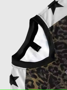 เสื้อฟุตบอลเซ็กซี่แบบผ่าหน้าพร้อมพลอยเทียมเสื้อสตรีทตาข่ายแบบยาวแต่งโลโก้ได้ตามต้องการ - Product Image 3