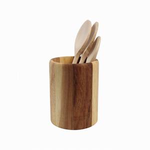 Soporte de cuchara de madera Accesorios para herramientas Reposapiés para cocinar Acacia Natural 4 agujeros Ranuras Corazón Cocina y restaurantes - Product Image 3