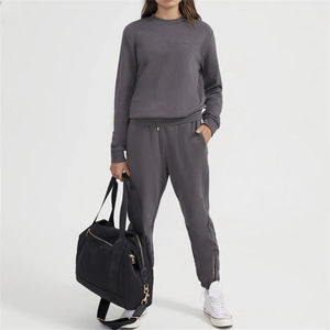 Venta al por mayor último invierno de las mujeres Spandex chándal 100% algodón con capucha chándal al aire libre Jogging trajes y conjuntos - Product Image 3