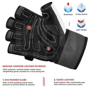 2025 Guantes de levantamiento de pesas de bajo precio Logotipo impreso personalizado Guantes de levantamiento de pesas transpirables ligeros - Product Image 2