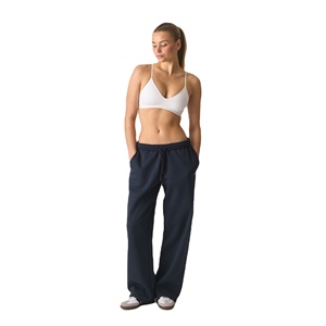 Pantalons de survêtement à jambes larges pour femmes avec logo personnalisé, taille haute, coupe ample, pantalons de détente, pantalons chauds, vêtements de sport décontractés pour femmes - Product Image 2