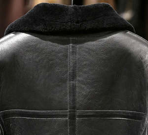 Classic 100% Genuine PU <b>Leather</b> <b>Brown</b> Plus Size Motorcycle <b>Jacket</b> for <b>Men</b> Winter Warm Shearling Fur Stand Waterproof Breathable - Product Image 6