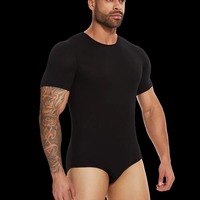 OEM/ODM Combinaison sculptante amincissante pour homme, thermique, respirante, en tricot de Spandex sans couture, à compression et contrôle du ventre
